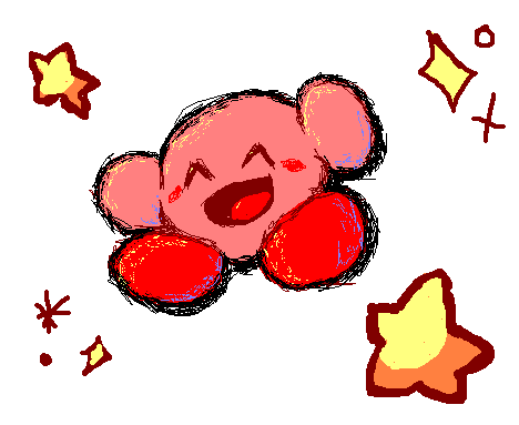 un kirby hecho en paint